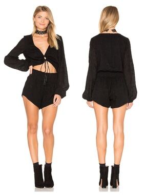 Winston White Bianca Romper Black Large Eyelet Cutout